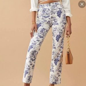 Reformation Cynthia Toile High Rise Jeans, Size 26